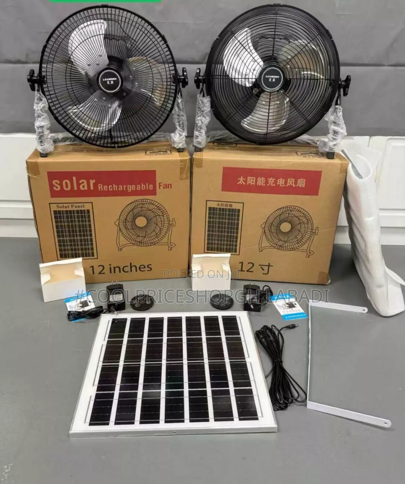 Solar Cooling Fan Chargeable System