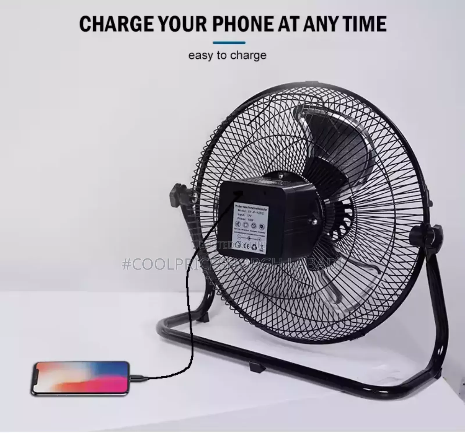 Solar Cooling Fan Chargeable System