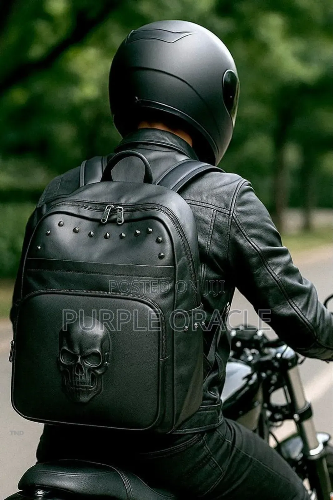Sleek Black Leather Backpack for Men
