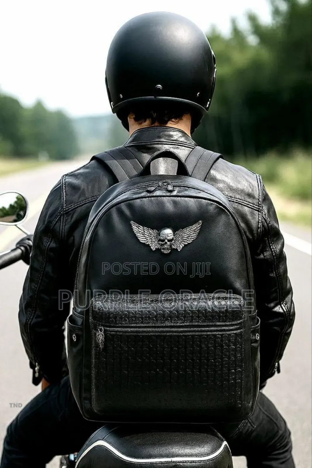 Sleek Black Leather Backpack for Men