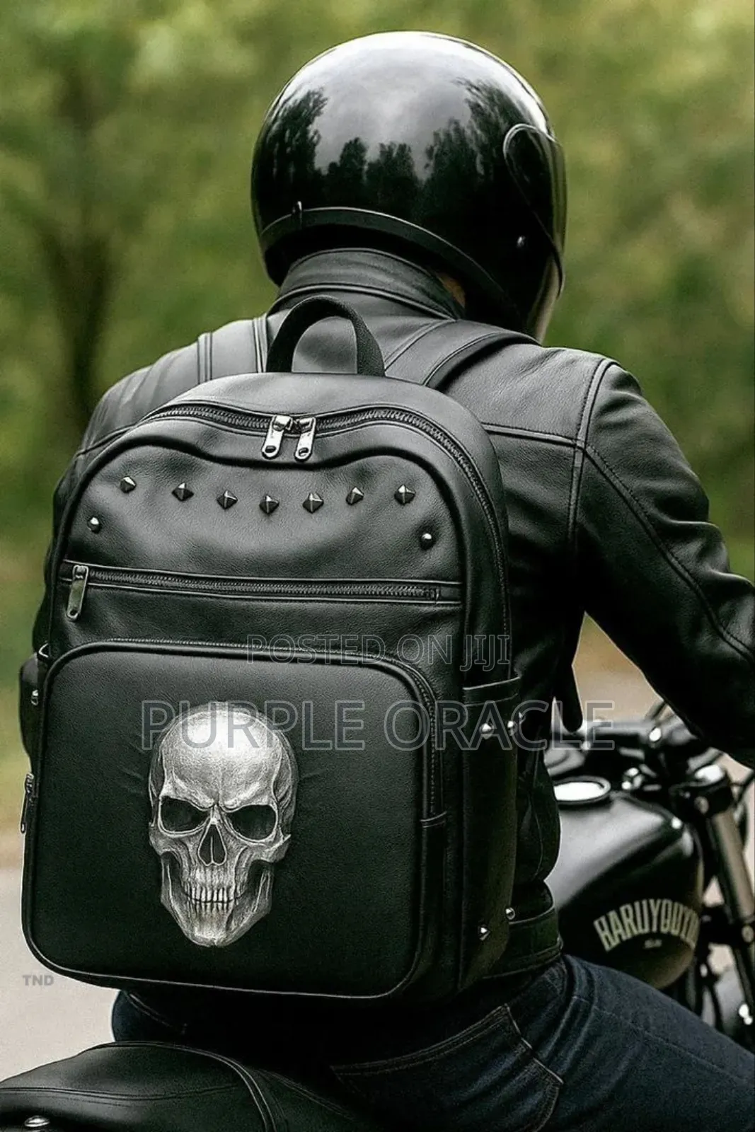 Sleek Black Leather Backpack for Men