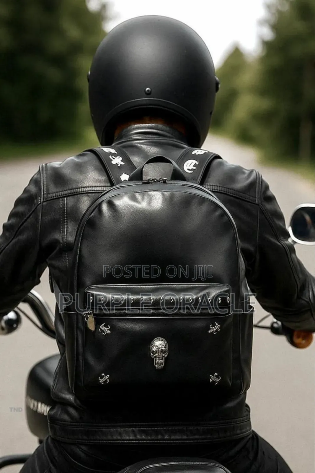 Sleek Black Leather Backpack for Men