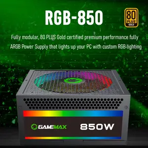 Gamemax 850w RGB Power Supply, Fully Modular, 80 Plus Gold,Original,