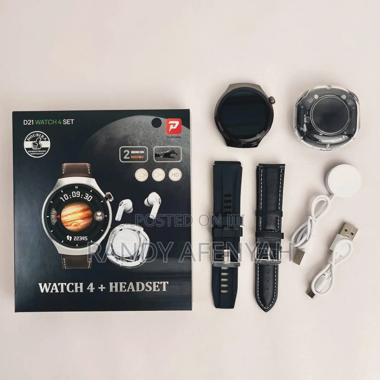 Round Watch Ultra With Airpods