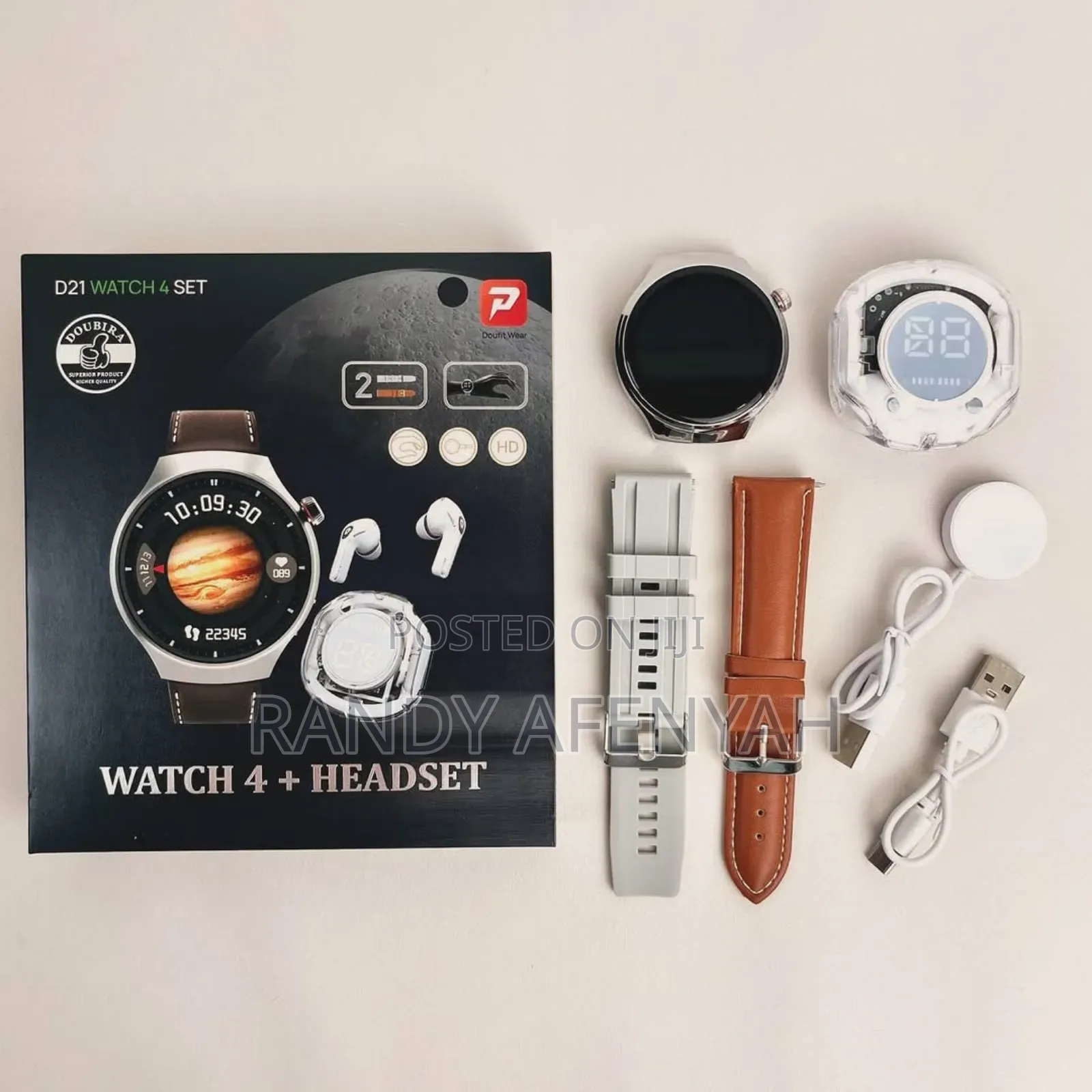 Round Watch Ultra With Airpods