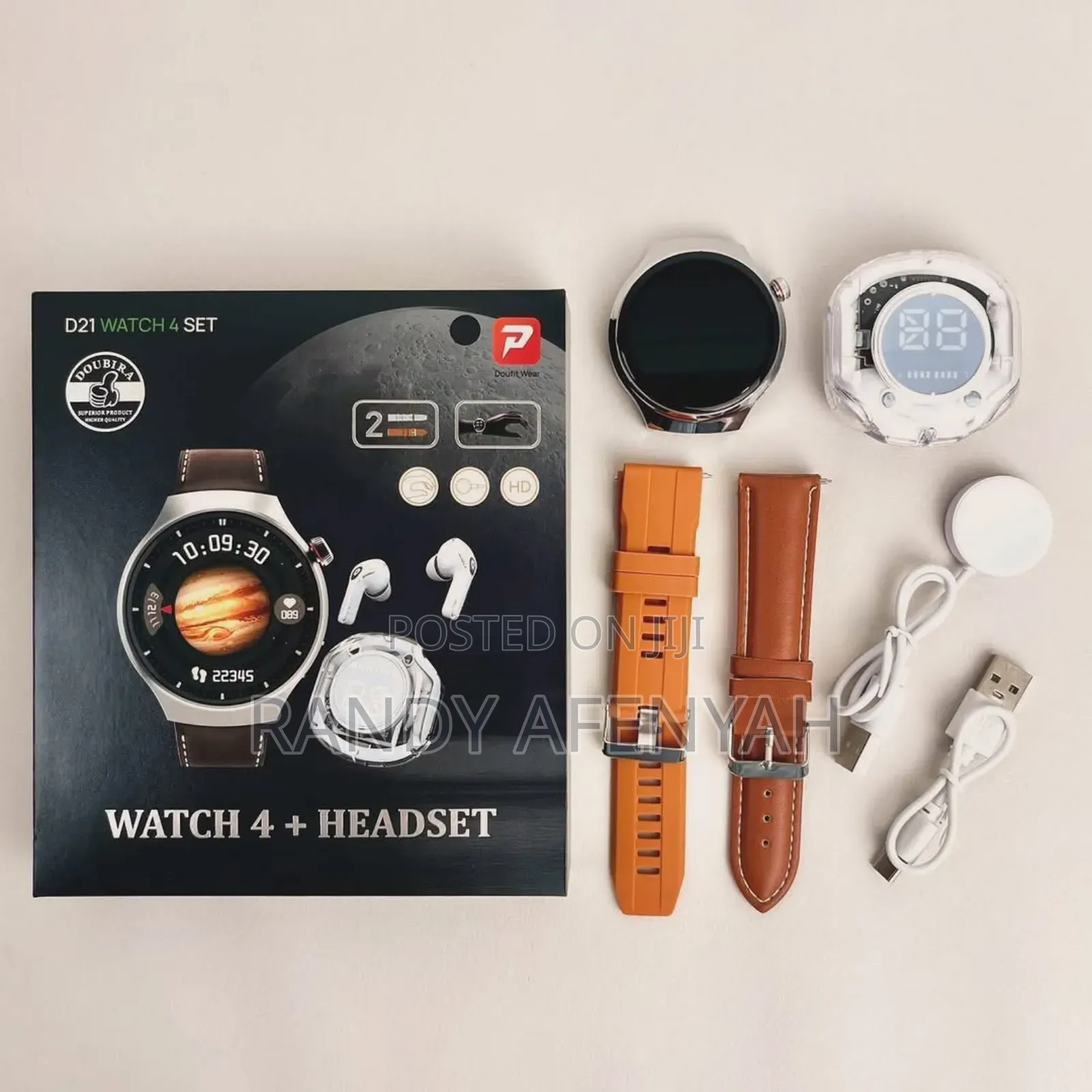 Round Watch Ultra With Airpods