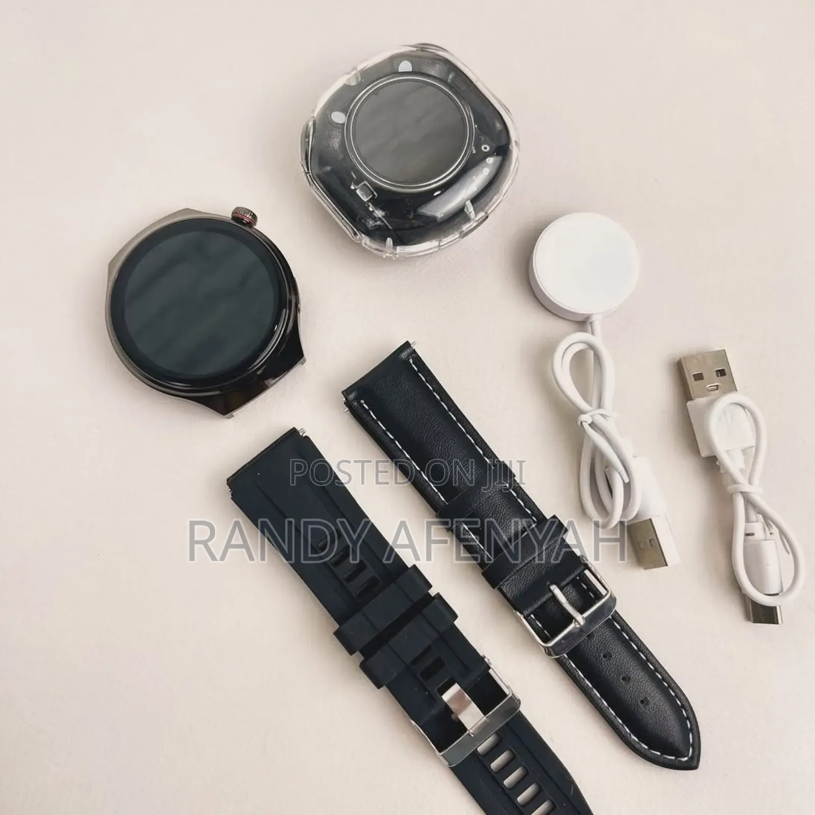Round Watch Ultra With Airpods