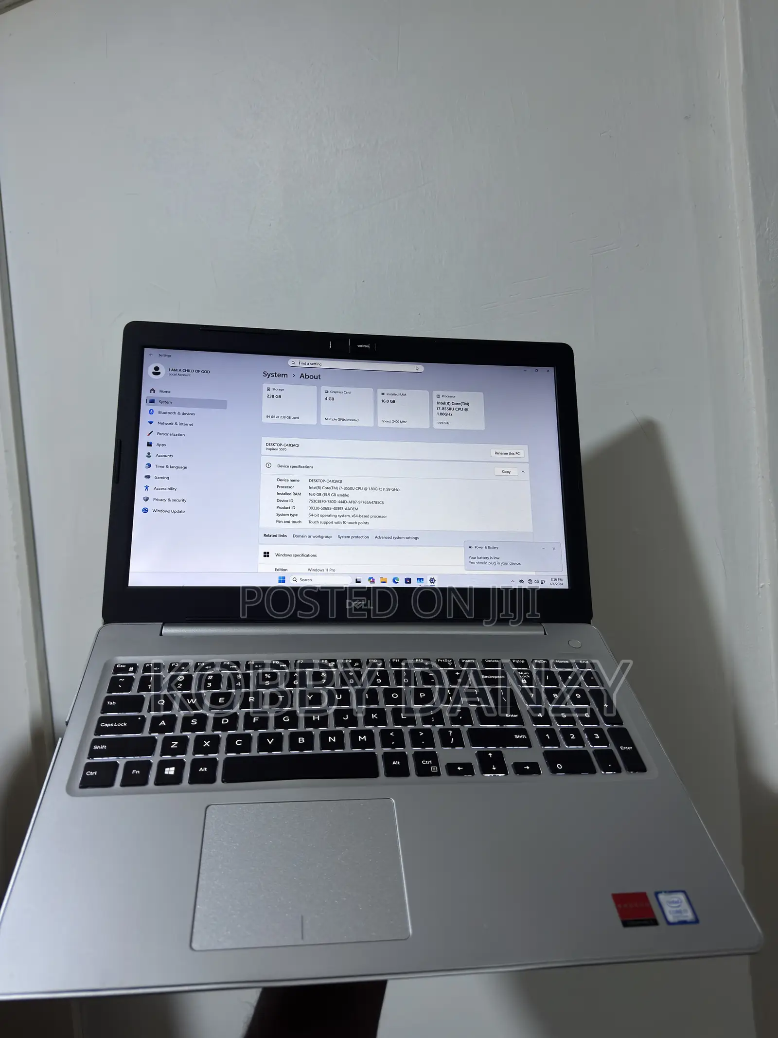 Laptop Dell Inspiron 15 5565 16GB Intel Core i7 HDD+SSD 256GB