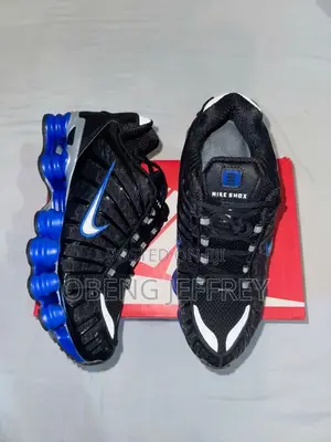 Original Nike Shox Black, Sole Blue