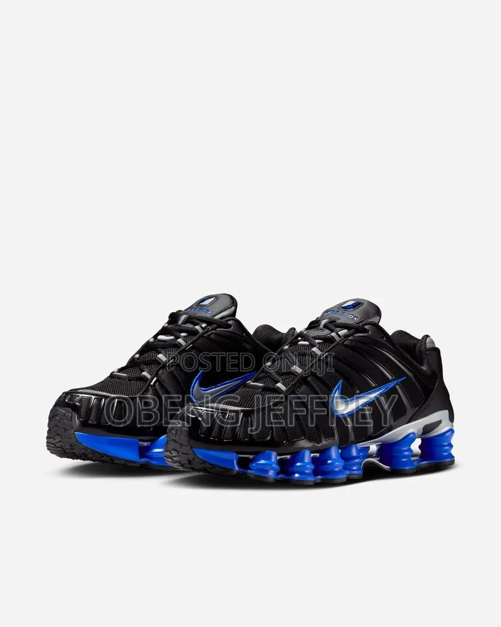 Original Nike Shox Black, Sole Blue