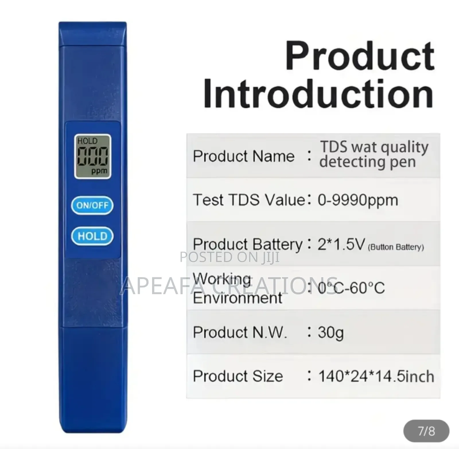 TDS Water Quality Testing Pen
