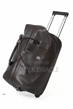 Faux Leather Rolling Duffel Bag