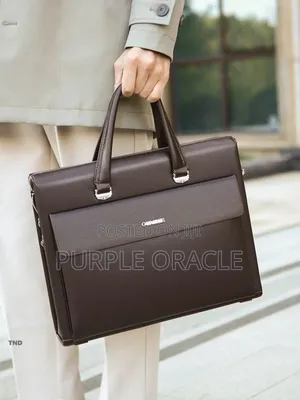 Gorchis Leather Anti-Theft Laptop Briefcase Bag