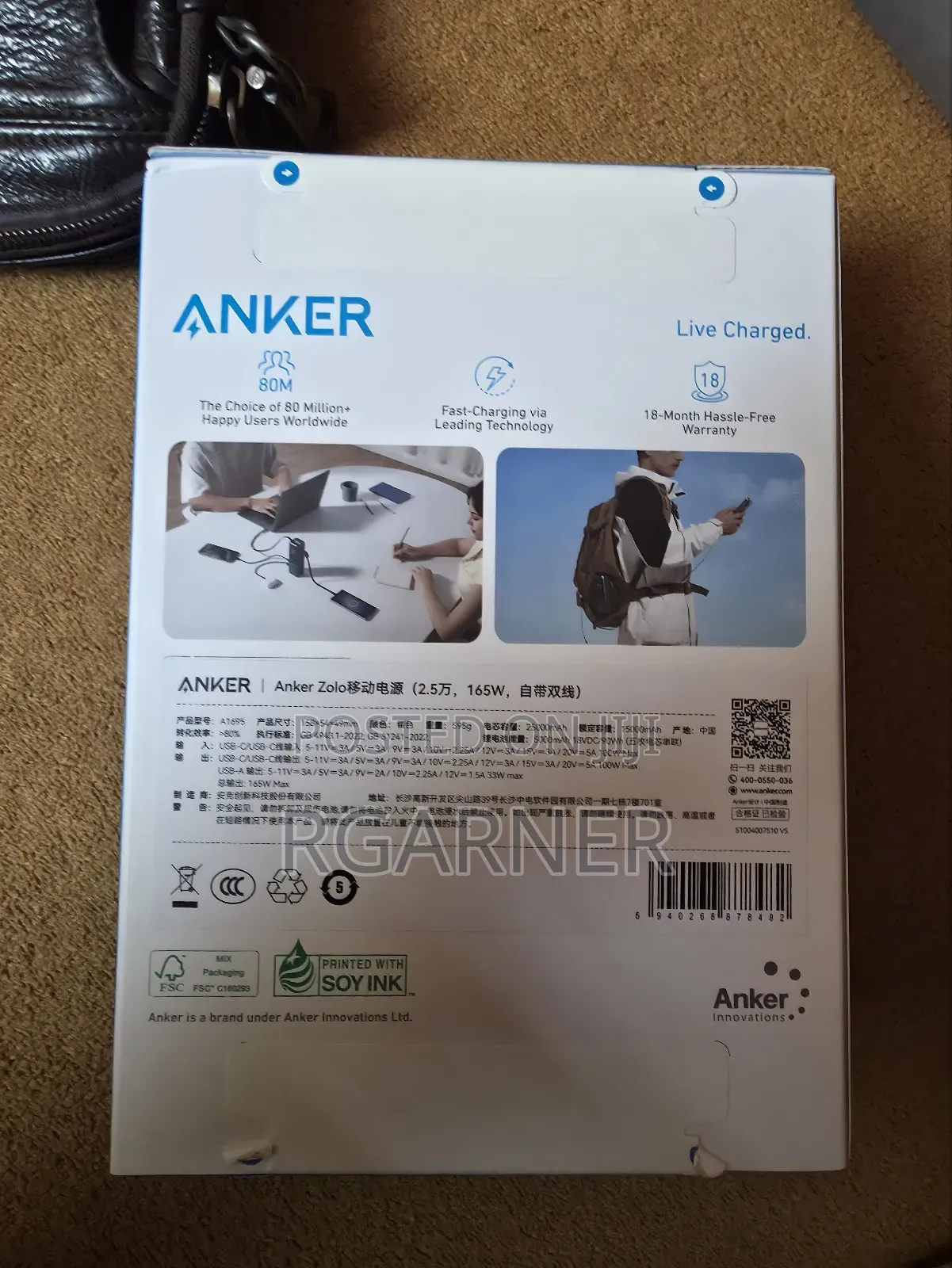 Anker Zolo Power Bank(25000mah, 165w, Built-in Retractable Cables)