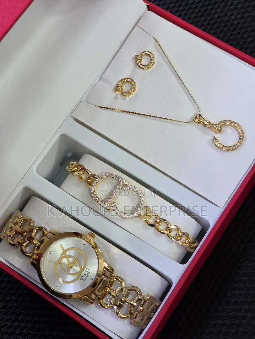 Ladies Watch With Bracelet, Earrings and Chain Available
