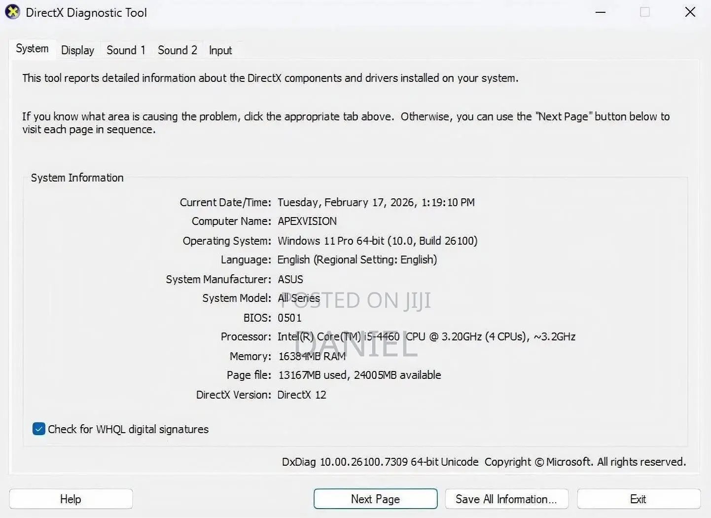 Desktop Computer Asus A4110 16GB Nvidia HDD 2T