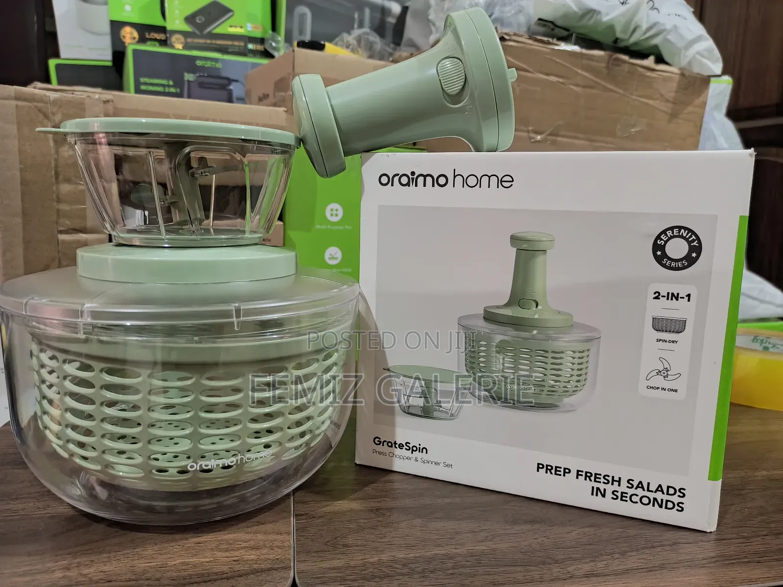 Oraimo Gratespin 2in1 Stainless Press Chopper Spinner Set