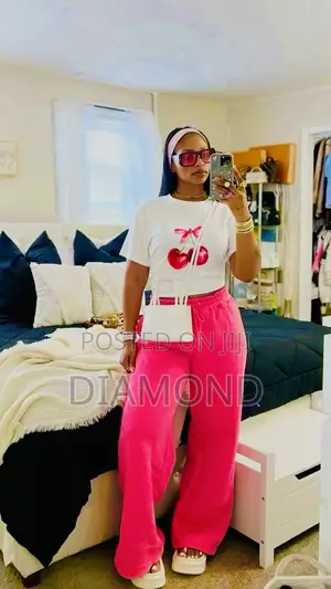 Pink Wide Leg Joggers