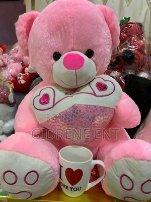 Xl Teddy Pink And White