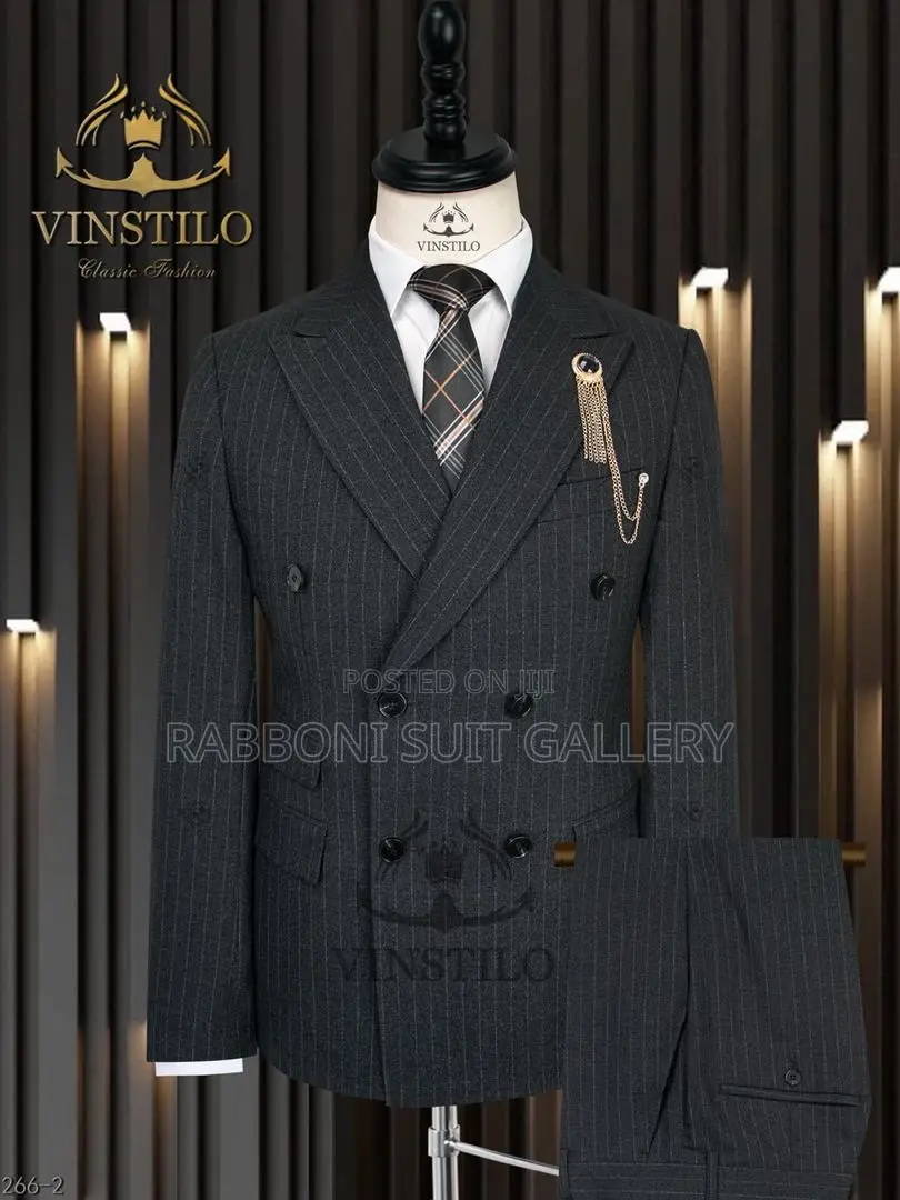 Heavy Striped Double Breasted Suit