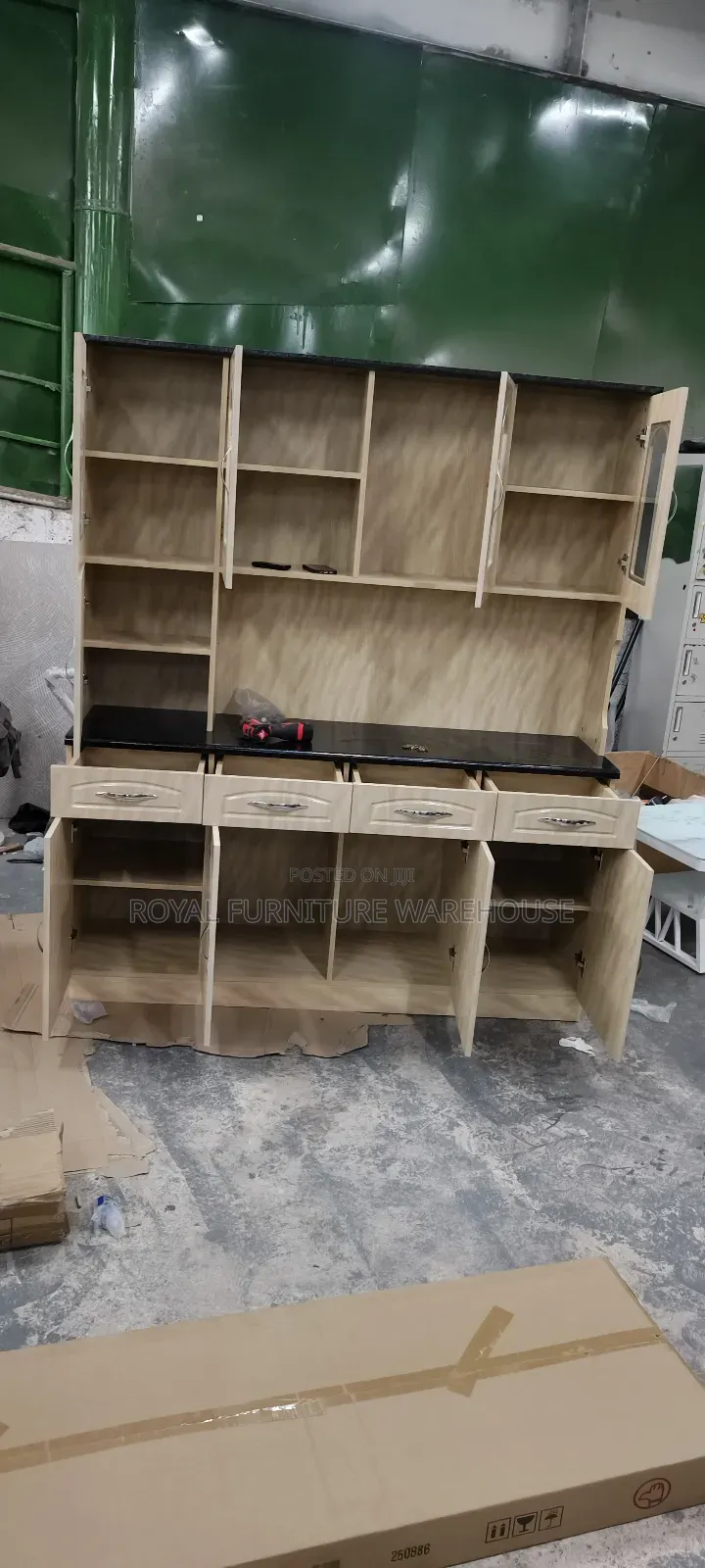 Hazel Color Freestanding Kitchen Cabinet Unit