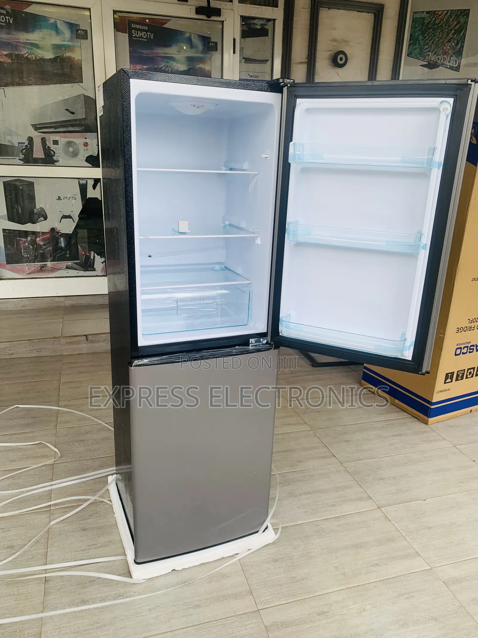 Low Noise Nasco-D2-20fl Double Door Fridge 158ltr Silver