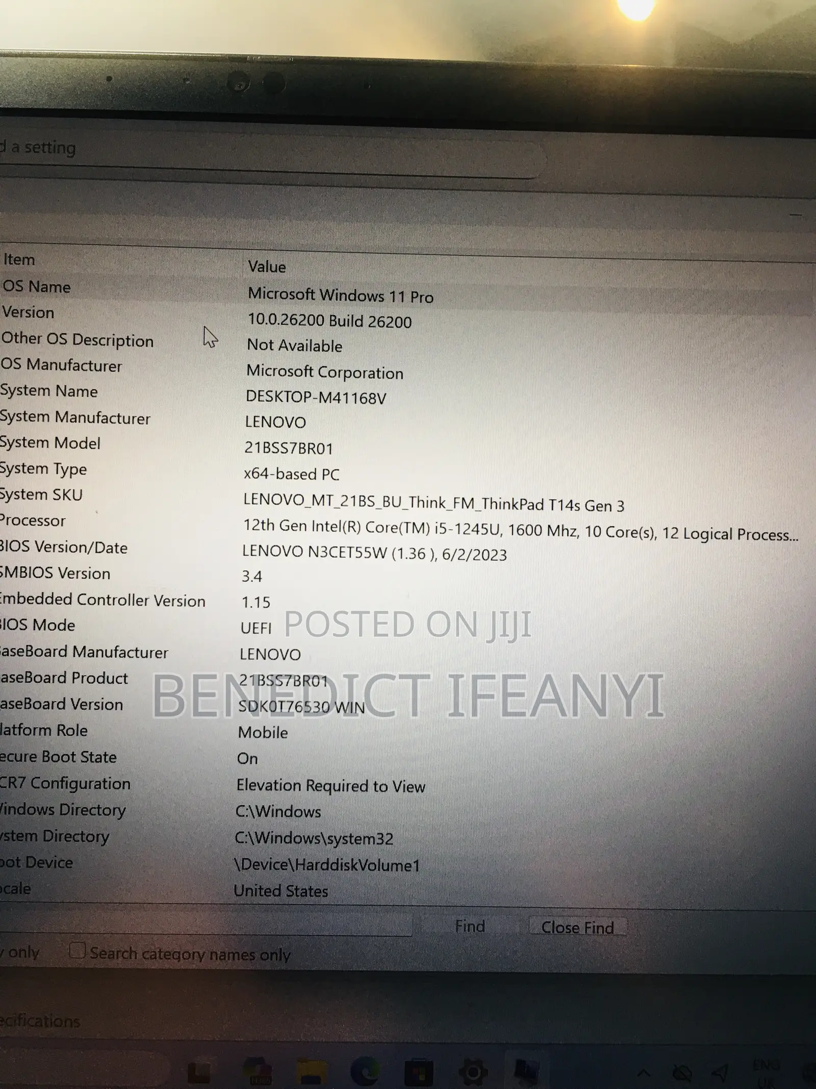 Laptop Lenovo ThinkPad T14 G3 16GB Intel Core I5 SSD 256GB