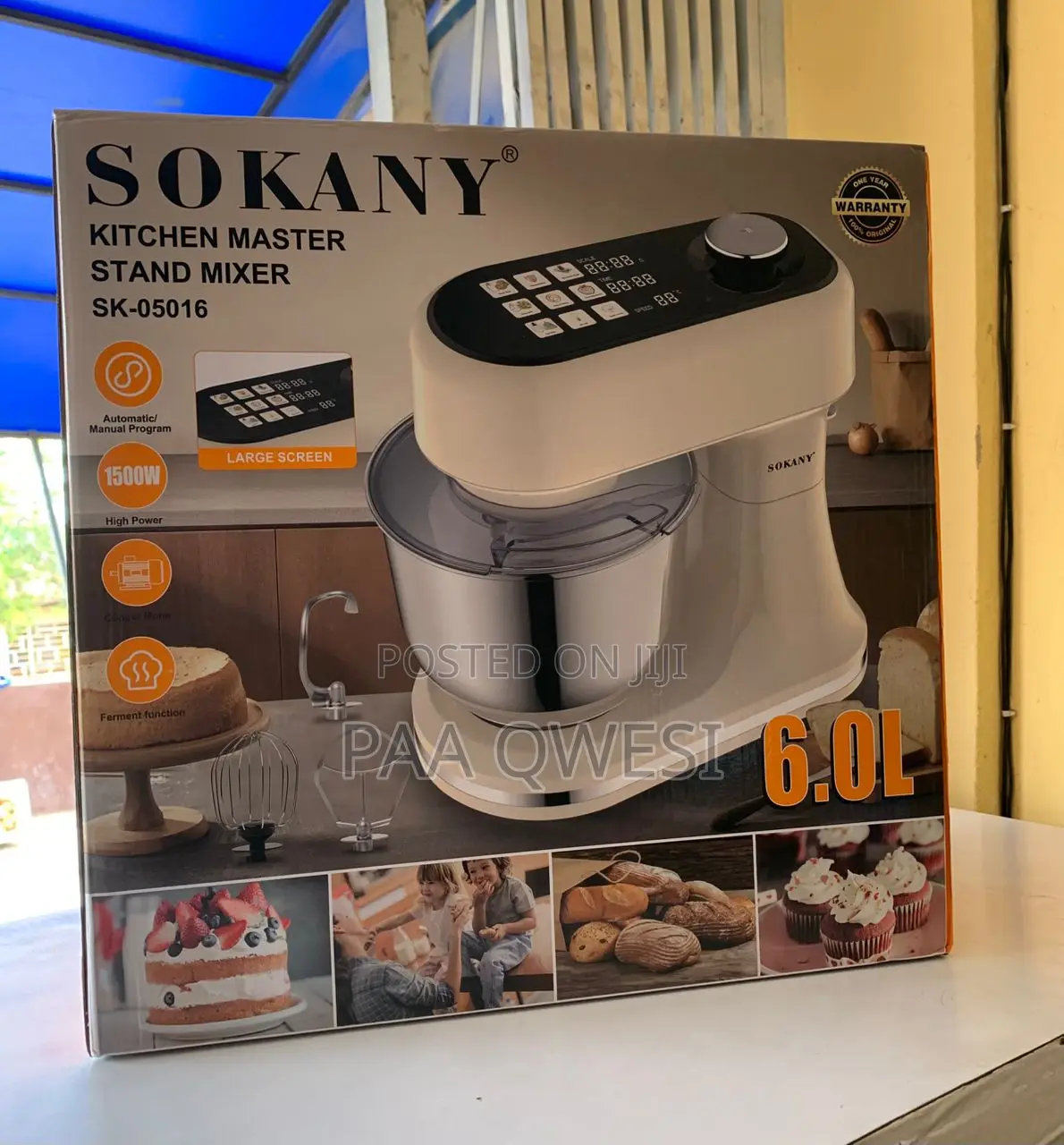 Sokany 6.0l Stand Mixer – 1500w Heavy Duty Kitchen Mixer