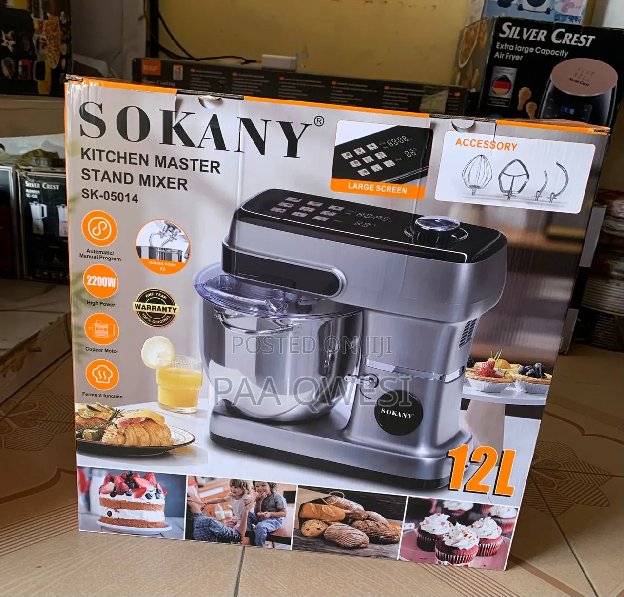 Sokany 12l Professional Stand Mixer – 2200w Power for Baking Dough