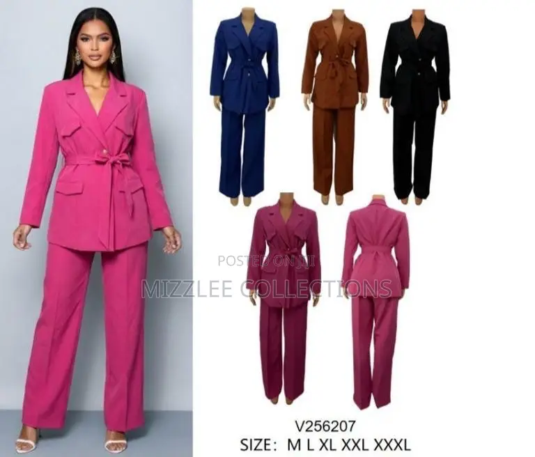 Ladies Official Suit in Black Brown Navy Blue and Pink M-3xl