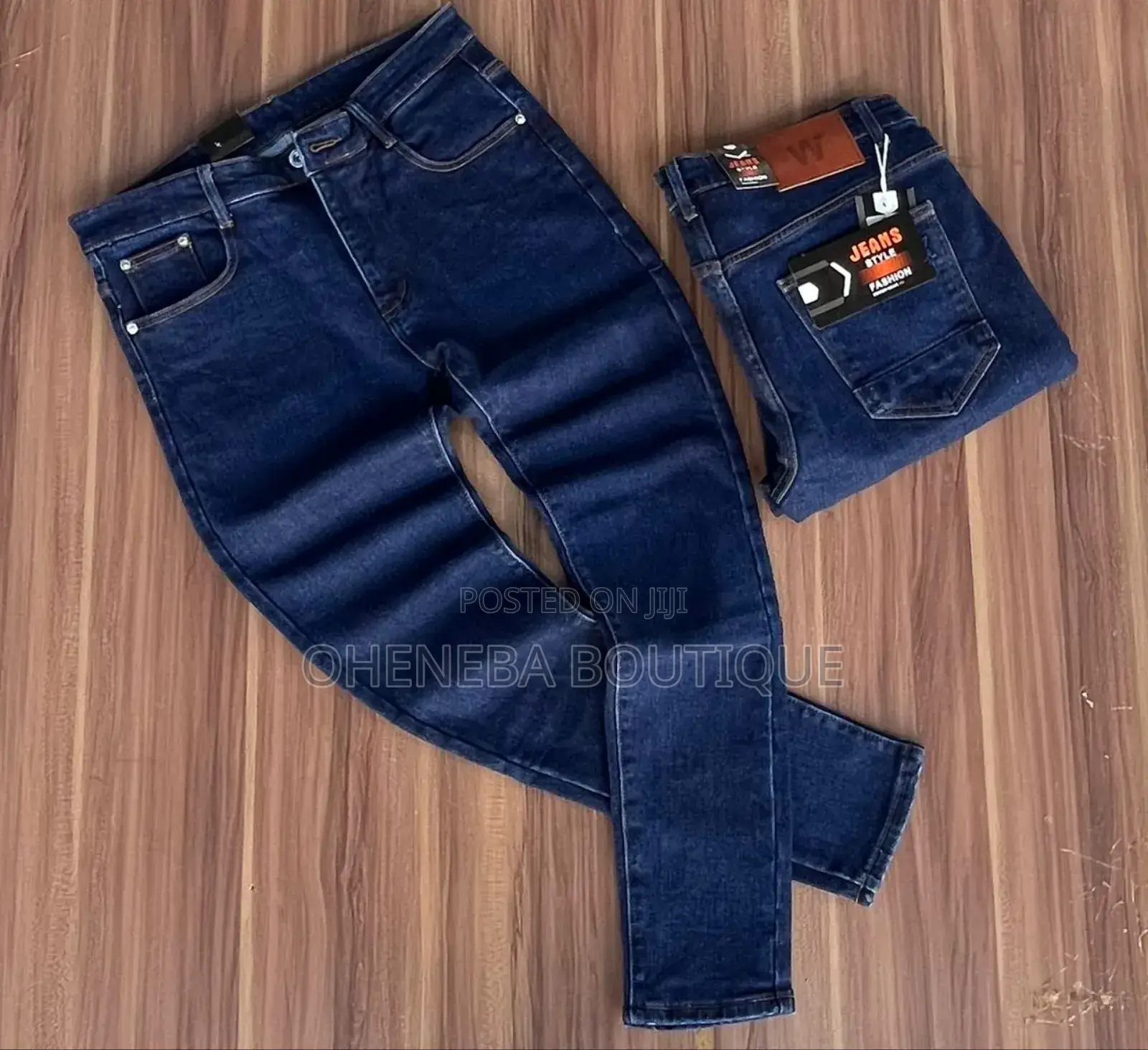 Plain Blue Jeans Trousers
