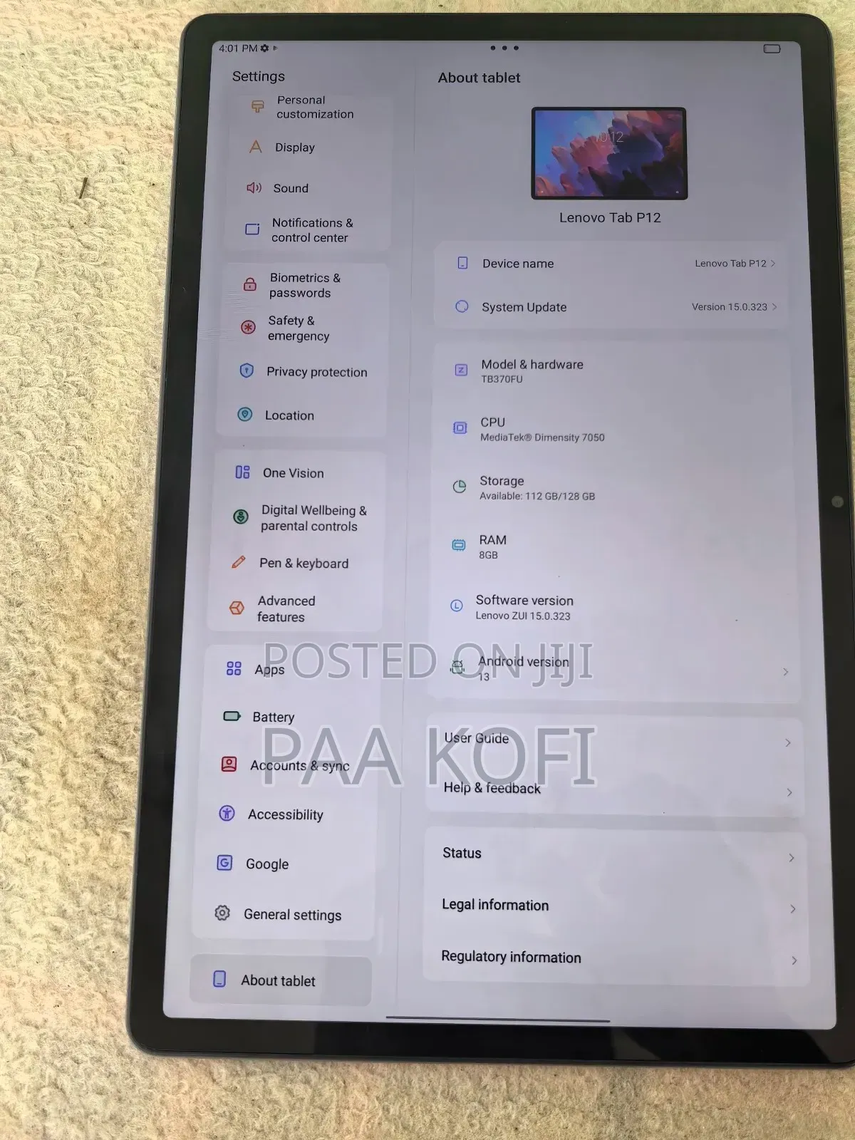 New Lenovo Tab P12 128 GB Gray