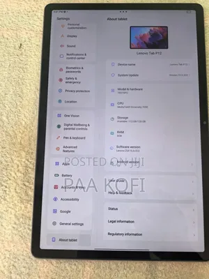 New Lenovo Tab P12 128 GB Gray
