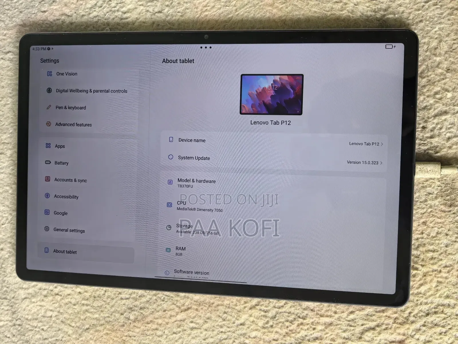 New Lenovo Tab P12 256 GB Gray