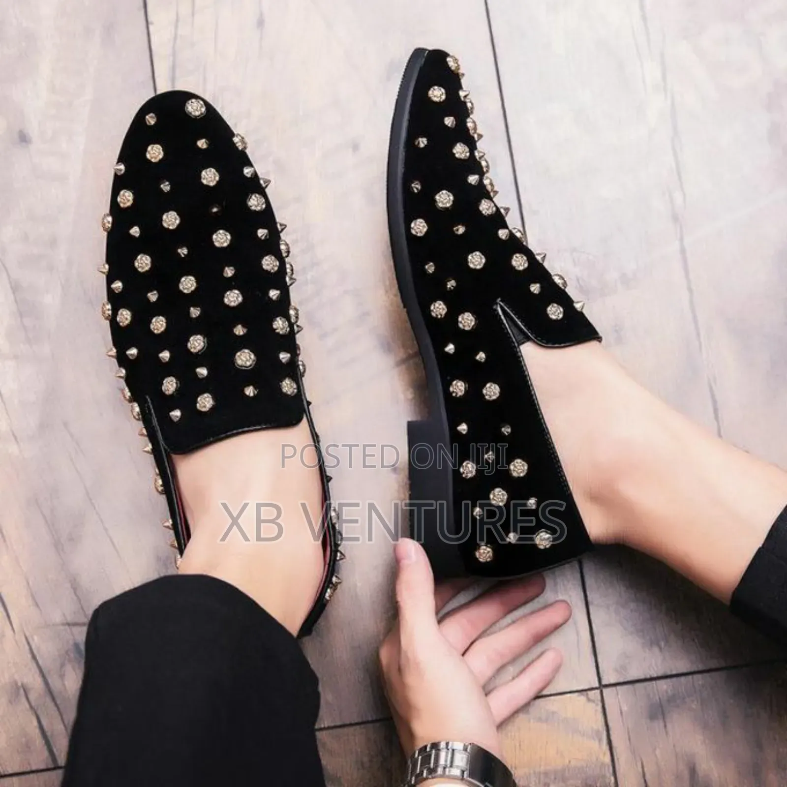 Studded Men's Comfortable Casual Suede Loafers