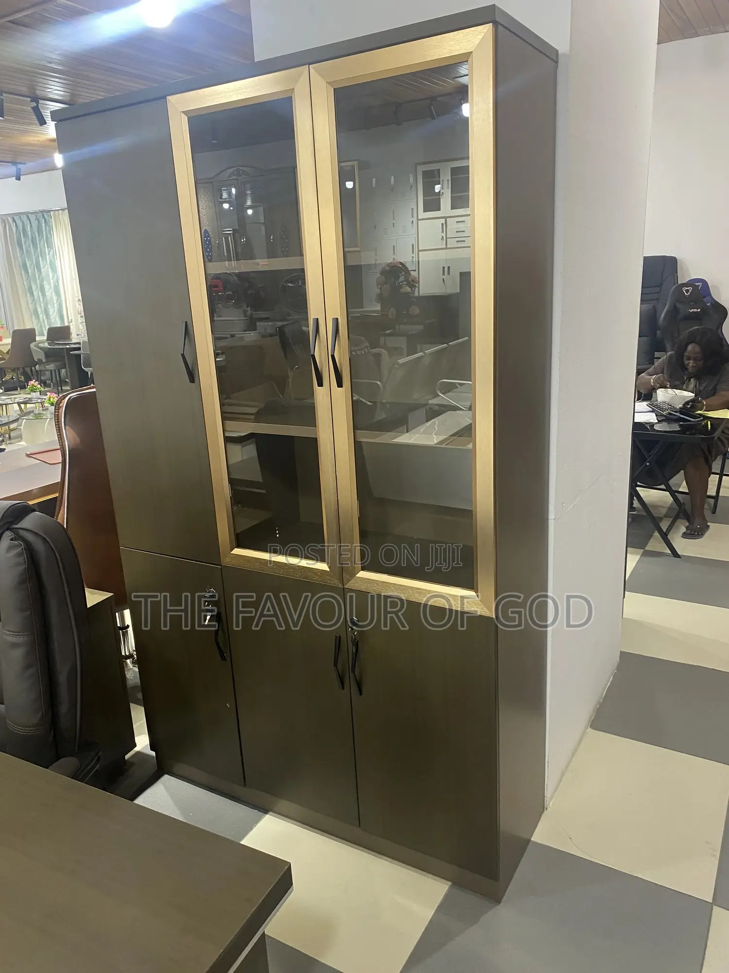 A Durable Three Door Book Shelf