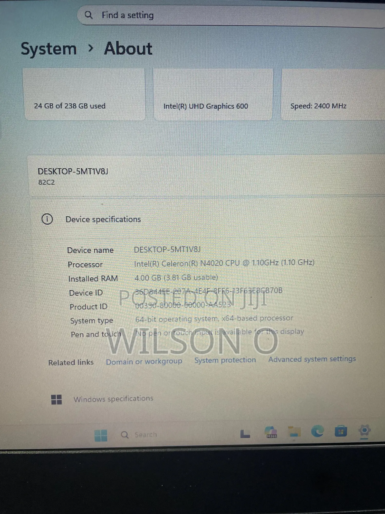 Laptop Lenovo Ideapad 3 4GB Intel SSD 256GB