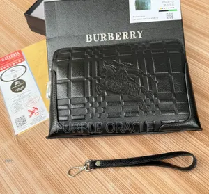 Burberry Black Leather Clutch