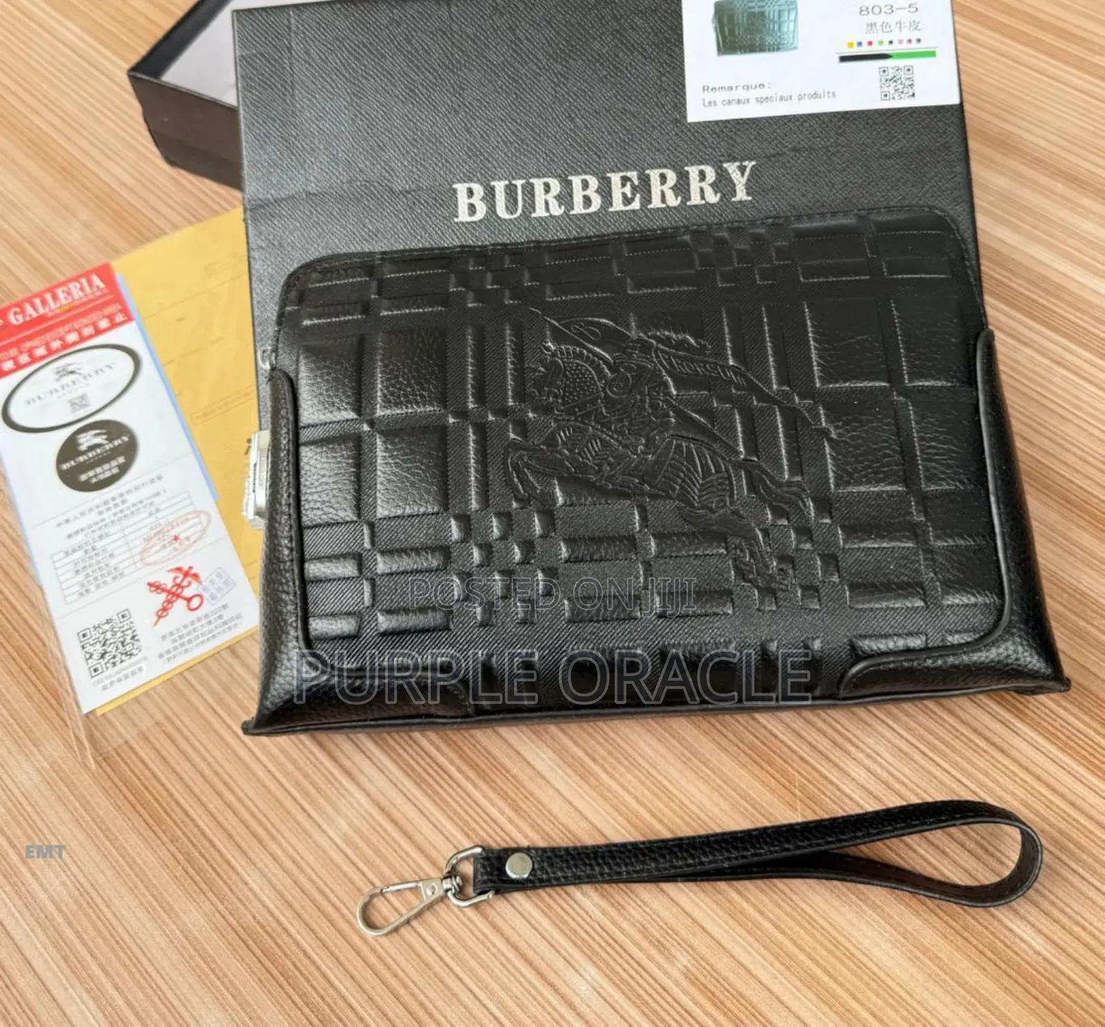Burberry Black Leather Clutch