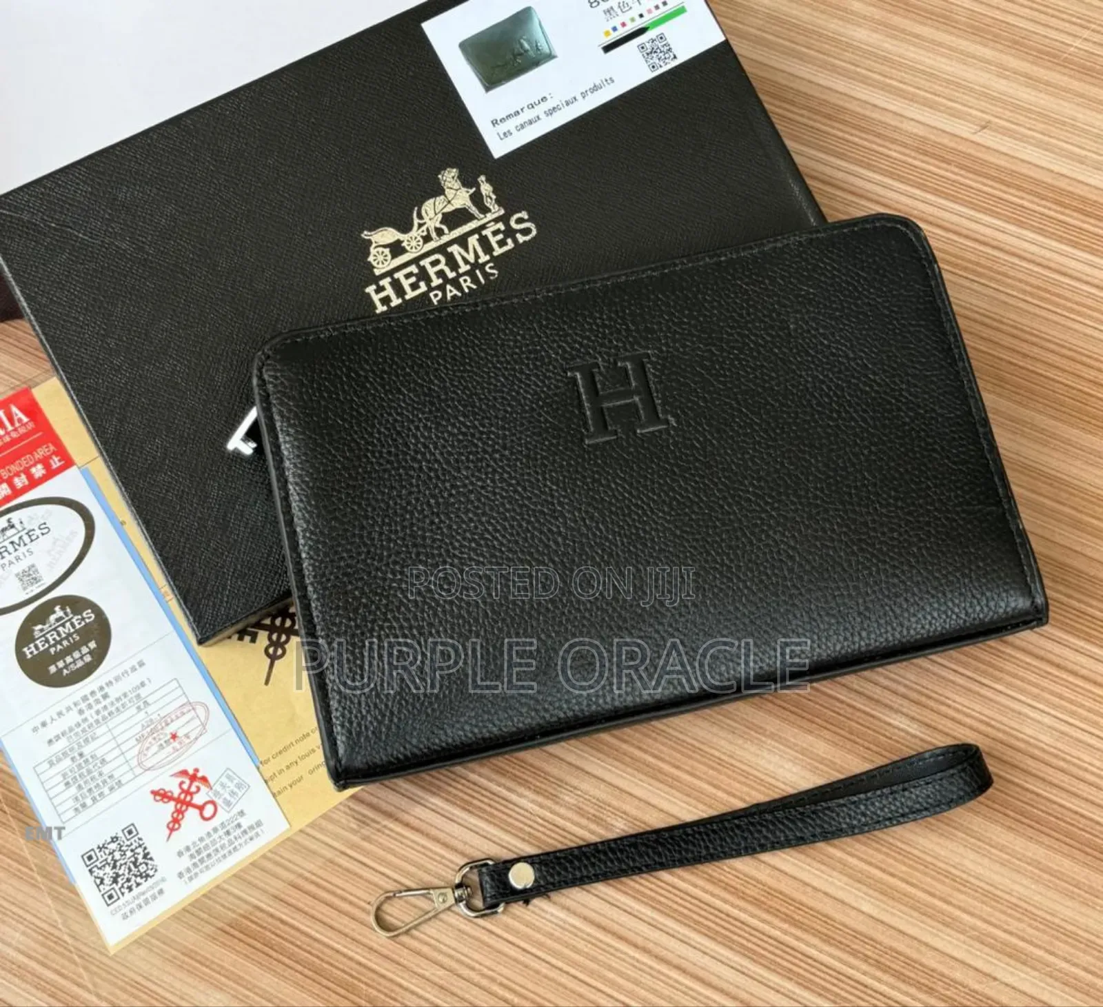 Black Hermès Clutch Bag for Men.