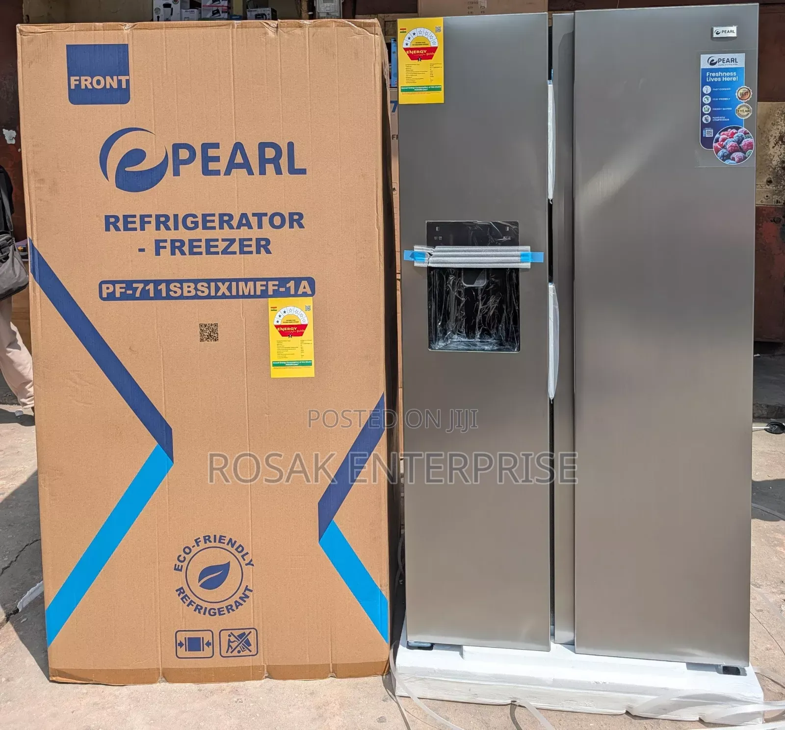 Pearl Pf-711sb Side Be Side Fridge 
With Dispenser 
 *513ltrs*