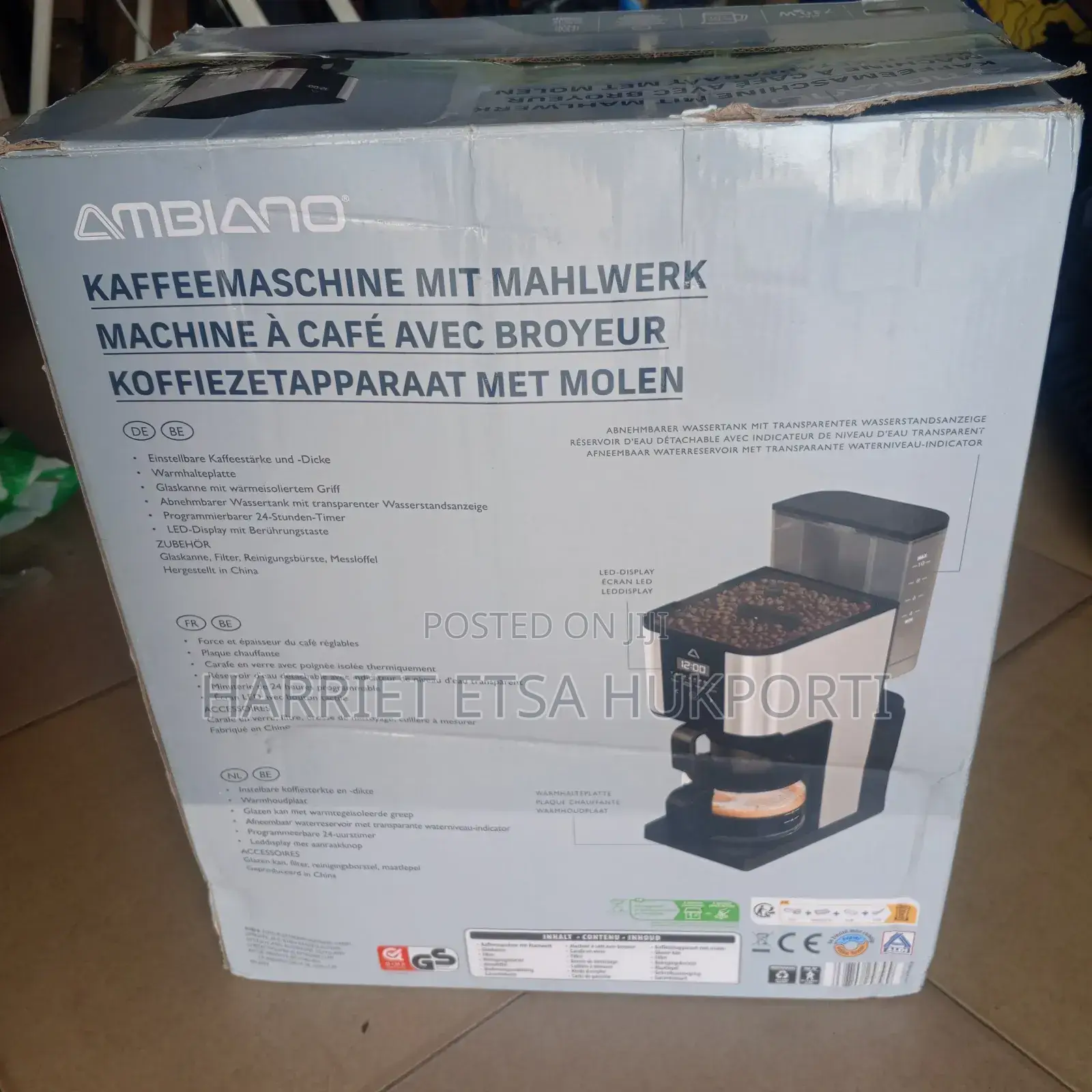 Ambiano Coffee Machine Grinder From Germany