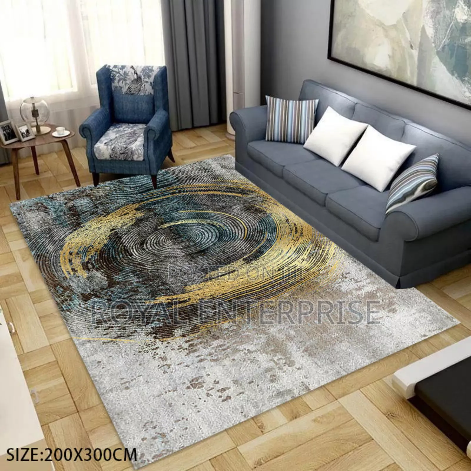 Elegant Crystal 3d Velvet Carpet for Any Decor ( 200/300cm )