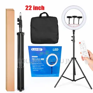 22" Ring Light With Tripod Stand And 3pcs Of Phone Holders With Bag