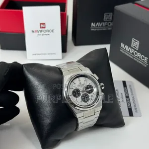 Naviforce Nf8048 Stainless Steel Chronograph Wristwatch.