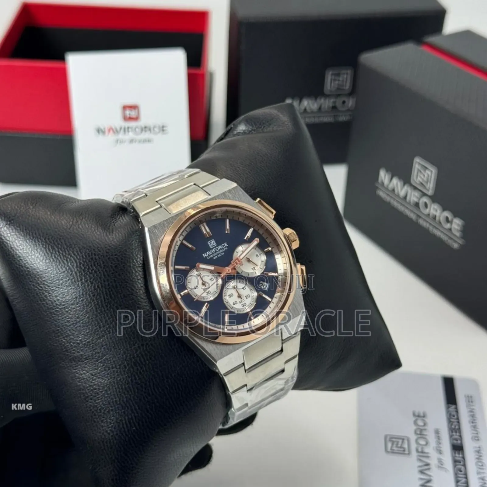 Naviforce Nf8048 Stainless Steel Chronograph Wristwatch.