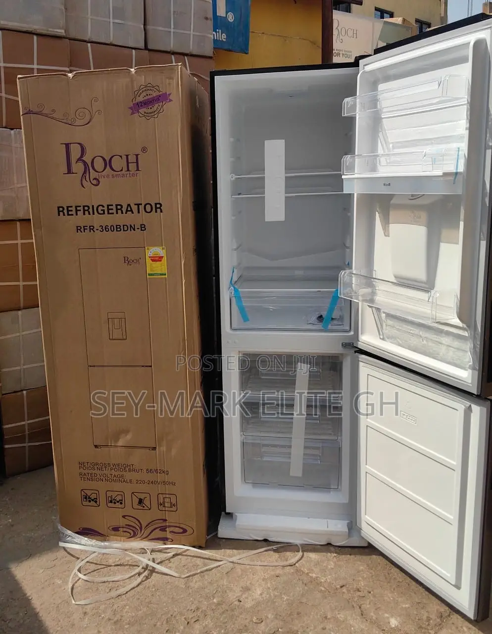 309l Roch Double Door Refrigerator With Water Dispenser