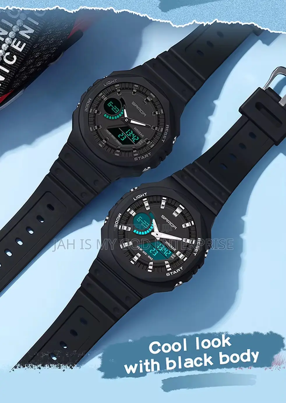 Sanda Men's Relogio Masculino Dual Led Display Waterproof Quartz Watch