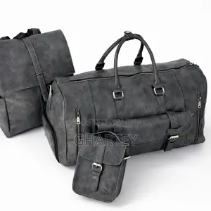 Vintage High Quality 3-Piece Leather Travel Bag Set Available