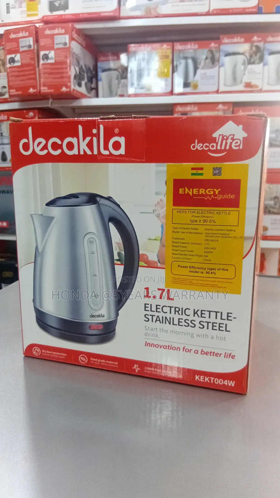 Original Decakila Electric Kettle – 1.7l Steel